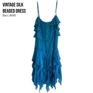 Vintage Beaded Silk Dress